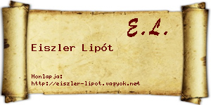 Eiszler Lipót névjegykártya